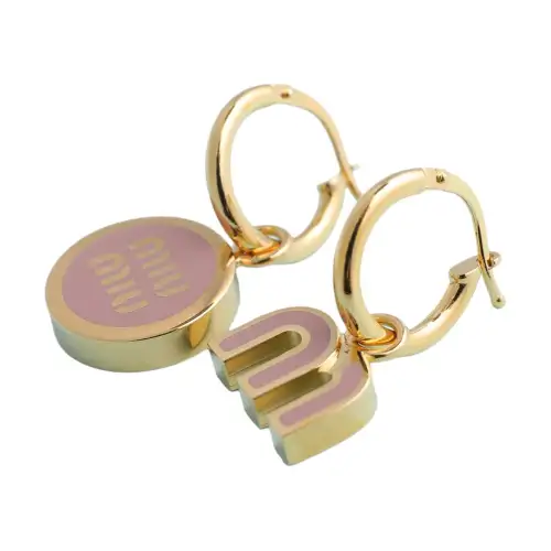 MIU MIU Enamel, Metal Earrings Women's Pink