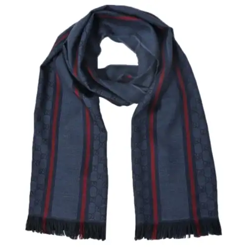 Gucci Monogrammed Striped Knit Scarf