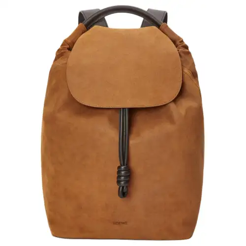 LOEWE Suede Backpack Regular Unisex Cognac