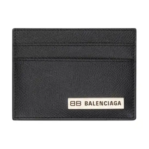 Balenciaga Calfskin Card Holder, Wallet Men's Black