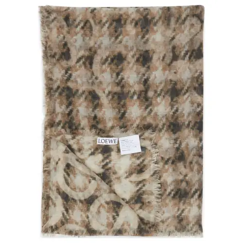 LOEWE Cashmere Knit Scarves Women's Beige