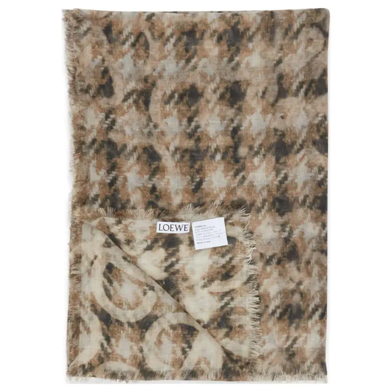 LOEWE Cashmere Knit Scarves Women's Beige