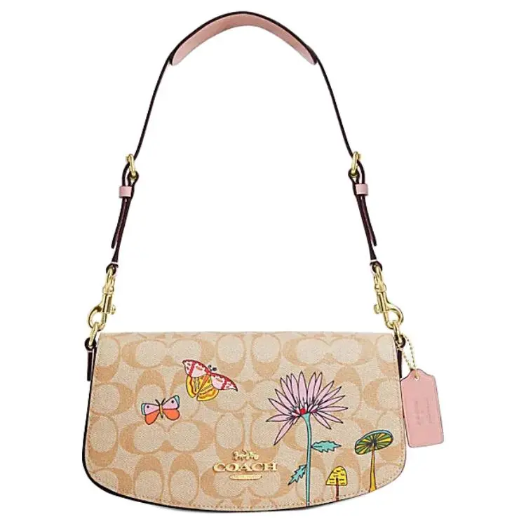 COACH Observed By Us Collaboration Cow Leather With Artificial Leather Handbag, Shoulder Bag Medium Women's