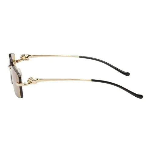 CARTIER Acetate Metal Rectangular Sunglasses Men's Gold