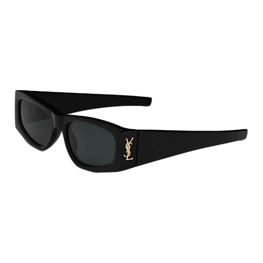 SAINT LAURENT Irregular Shape Sunglasses Men's Black