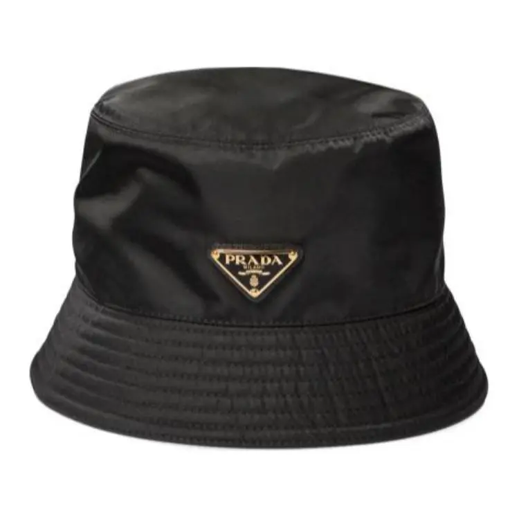 PRADA Signature Logo Plaque Bucket Hat