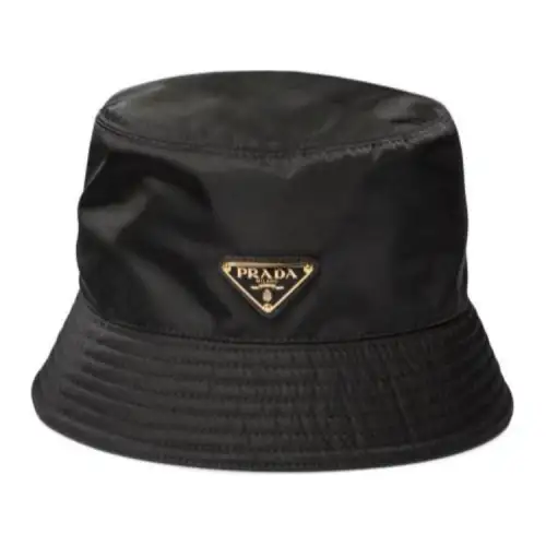 PRADA Signature Logo Plaque Bucket Hat