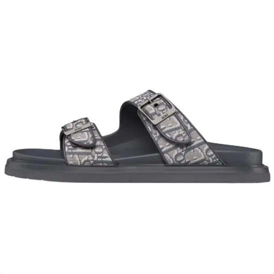 DIOR Aqua Slide Slippers Men Dark Gray