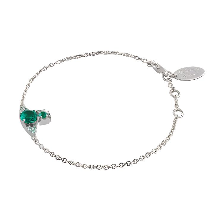 Браслет Vivienne Vivienne Westwood ISMENE Ismene (серебряный с зелеными кристаллами)