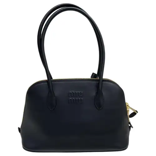 MIU MIU Leather One Shoulder Handbag Women's Black