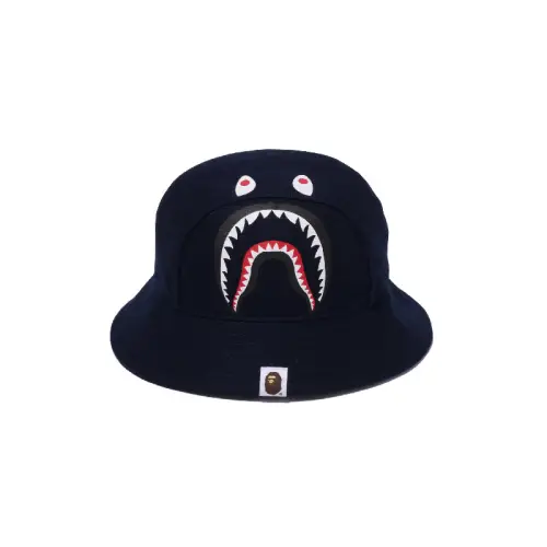 A BATHING APE Shark print cotton bucket hat children's style