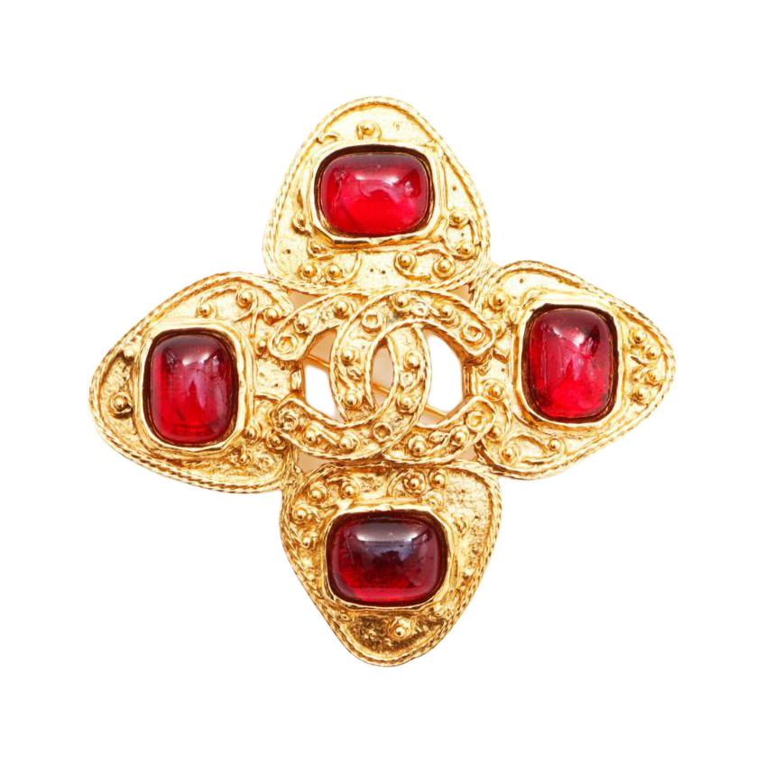 Chanel 1994 stone-embellished brooch