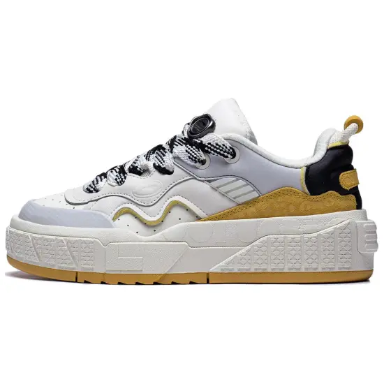 LINING 001 UNBLOCK Skateboard Shoes Women's Low-Top Ecru/Gold Apricot