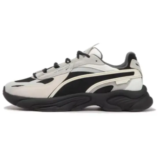 PUMA Rs Connect Shock Absorbers Slip Resistant Abrasion Resistant Low top Chunky Sneakers Unisex Black White Gray