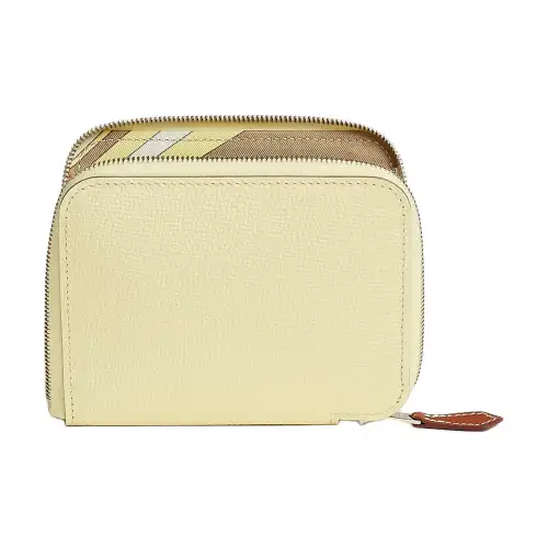 HERMES Silk'In Epsom Calfskin Wallet Women's Milton Yellow & Marfa Beige & Dark Reddish Purple