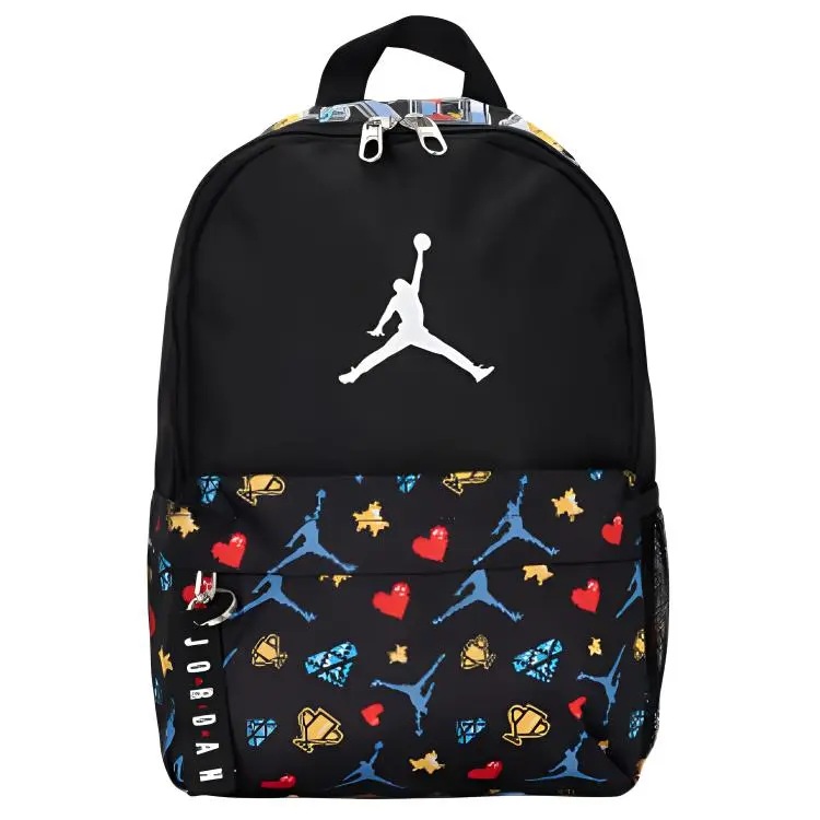 Jordan Polyester Backpacks Small Unisex Black & Multicolor
