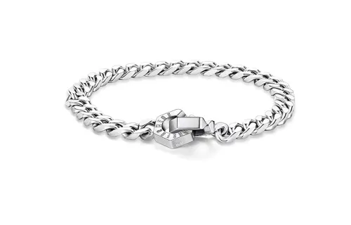 TIDECOLOR Titanium Steel Cuban Bracelet Unisex Silver