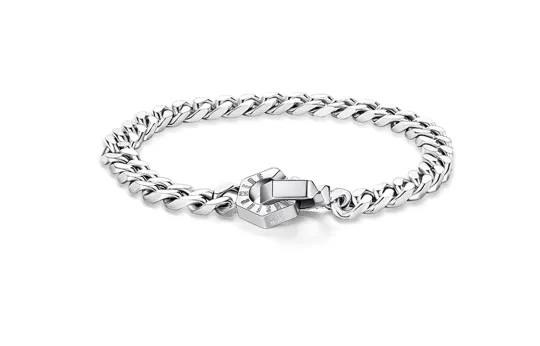 TIDECOLOR Titanium Steel Cuban Bracelet Unisex Silver