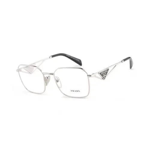 PRADA Irregular Shape Eyeglass Frames Women's Silver