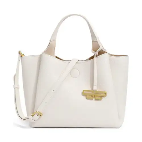 BELLE Cow Leather Handbag Women's Beige/Brown