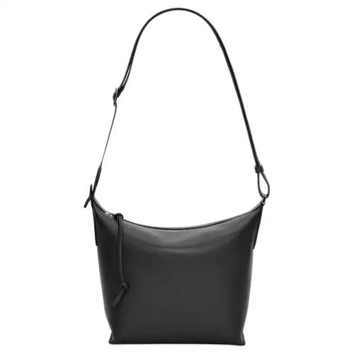 LOEWE Cubi Smooth Cow Leather With Jacquard Fabric Shoulder Bag, Crossbody Bag Small Men's Black