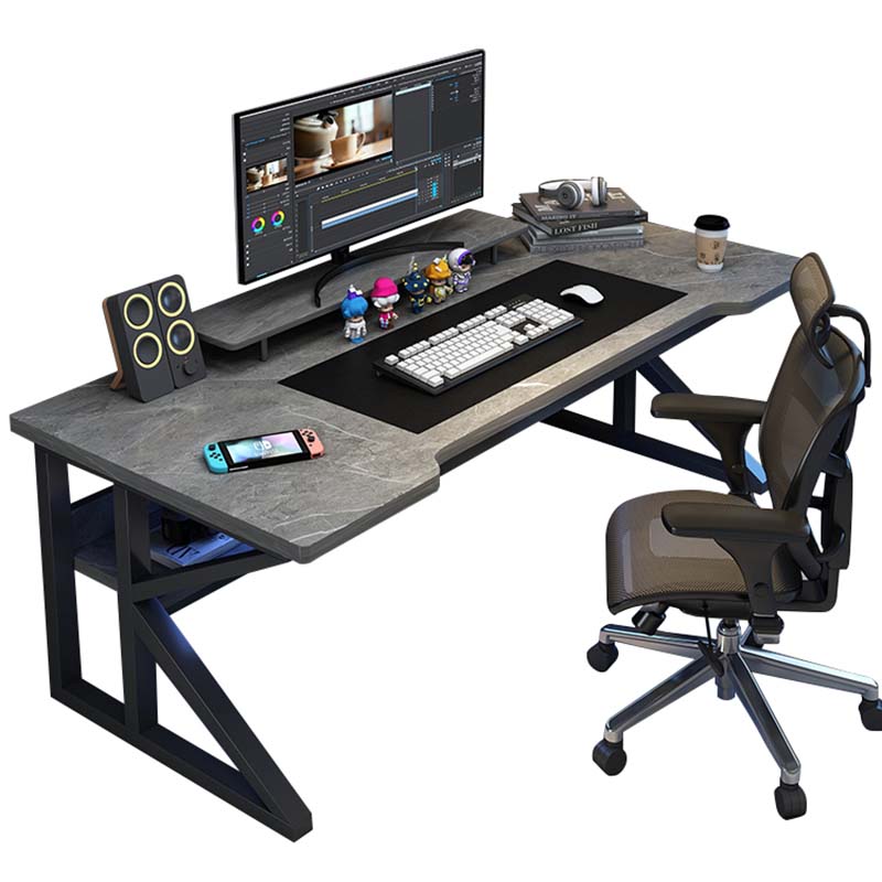 Woodcut Ideal Gray Space Fashion Computer Desk Multi-Purpose Desktop Gaming Table Bedroom Household Multi-Function Desk Simple Spacious Desk Small Apartment Ergonomic Desk Stable and Durable Workbench Easy to Install