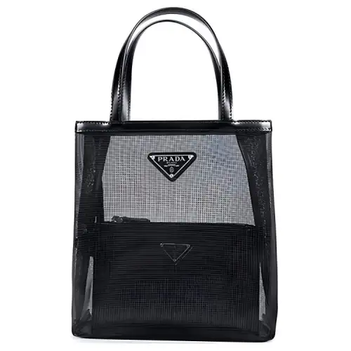 PRADA Mesh Handbag Small Women's Black