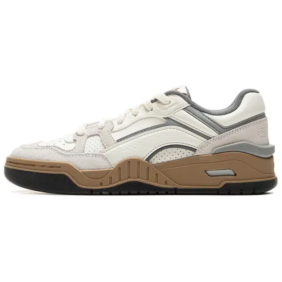 LINING Moon White 2.0 Skateboard Shoes Women's Low-Top Ecru/Standard White