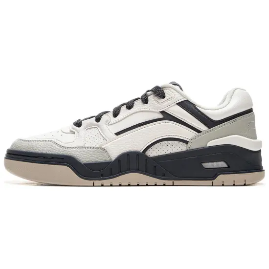 LINING Moon White 2.0 Skateboard Shoes Men Low-Top Mist White/Sichuan Stone Gray/Ebony Black