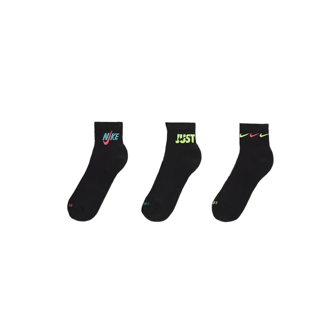 Nike Everyday Plus Ankle Socks Unisex 3 Pack Black