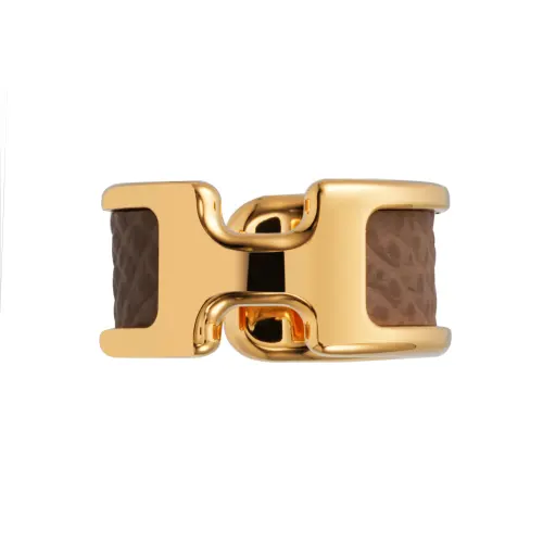 HERMES Cow Leather Clip On Earrings Women's