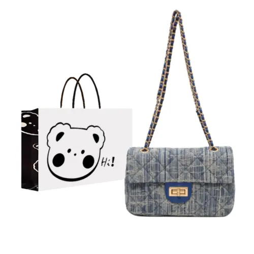 NX DOUGHNUT Denim Crossbody Bag Regular Women's Dark Blue/Light Blue