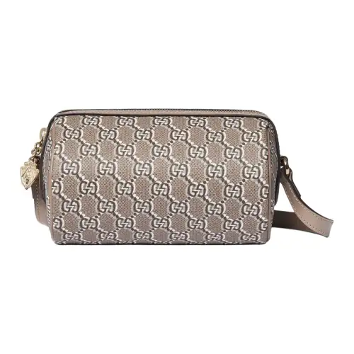 GUCCI Print Leather Crossbody Bag, Shoulder Bag Women's Taupe