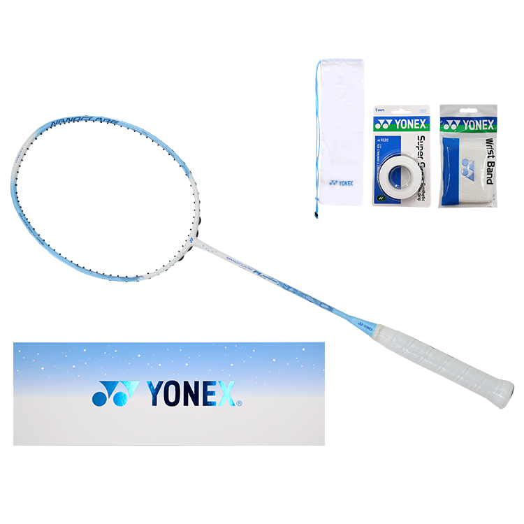 YONEX Gale Light NF FL Full Carbon Badminton Rackets Speed Type Enhanced Swing Speed Advanced Level White Pearl Blue