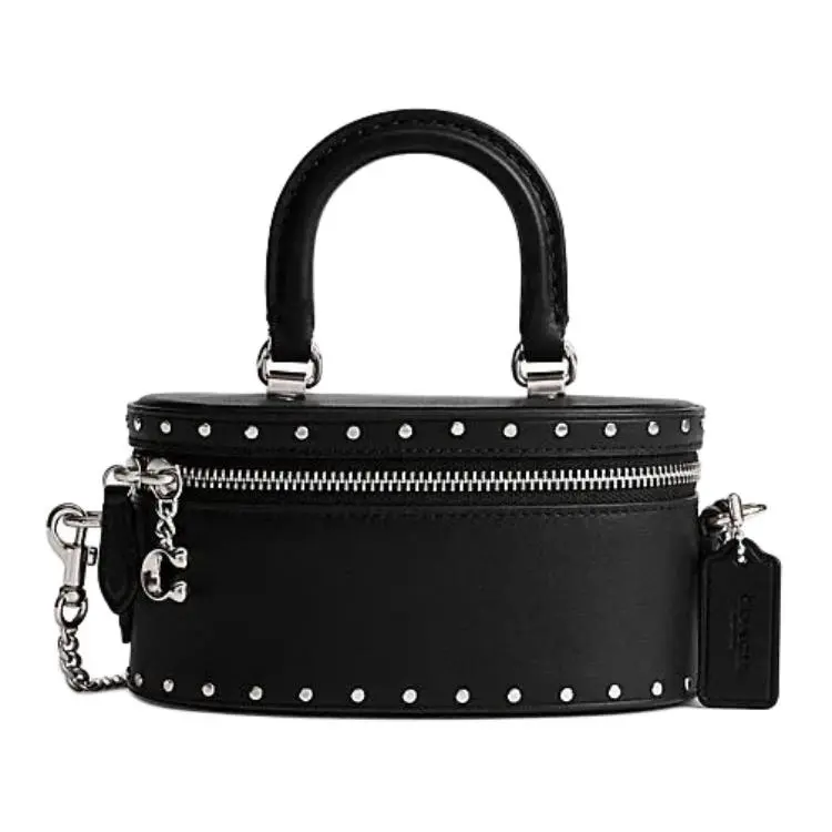 COACH Trail Cow Leather Shoulder Bag, Crossbody Bag Small Women's Black