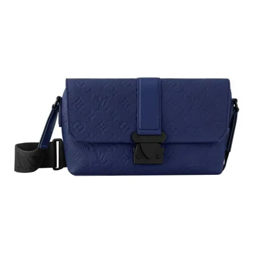 LOUIS VUITTON S CAPE Embossed Cow Leather Shoulder Bag, Crossbody Bag Men's Marine Blue