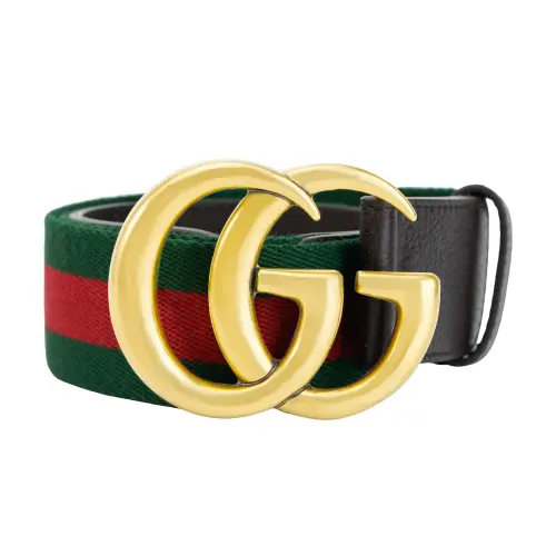 GUCCI GG Marmont Canvas Leather Belts Women's Brown Width 4cm