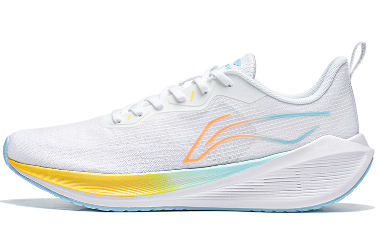 Li Ning Wuyue Cushioning Slip Resistant Abrasion Resistant Breathable Low top Casual Running Shoes Men's White