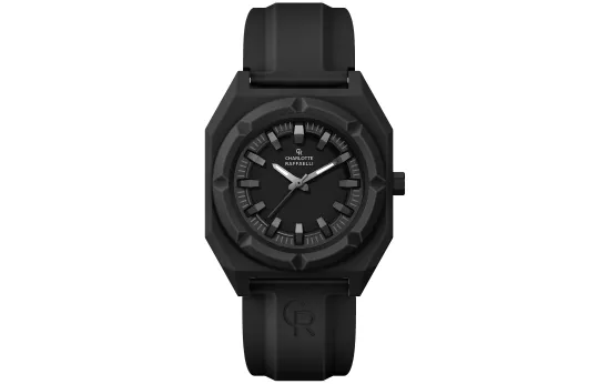 CHARLOTTE RAFFAELLI· Octagonal Collection Little Pumpkin Black Warrior Wrist Watches Quartz Movement 40mm Black Dial