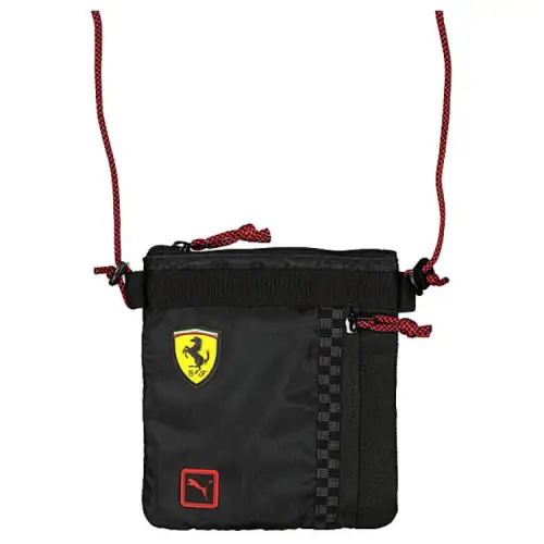 PUMA Ferrari Fabric Shoulder Bag, Crossbody Bag Regular Unisex Black