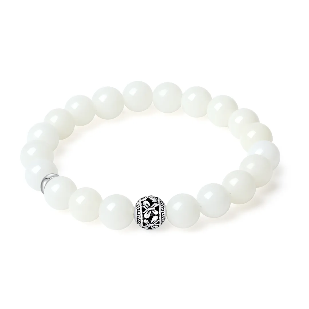 ZOKS White Jade Bodhi Beaded Bracelet Hand Accessory Unisex