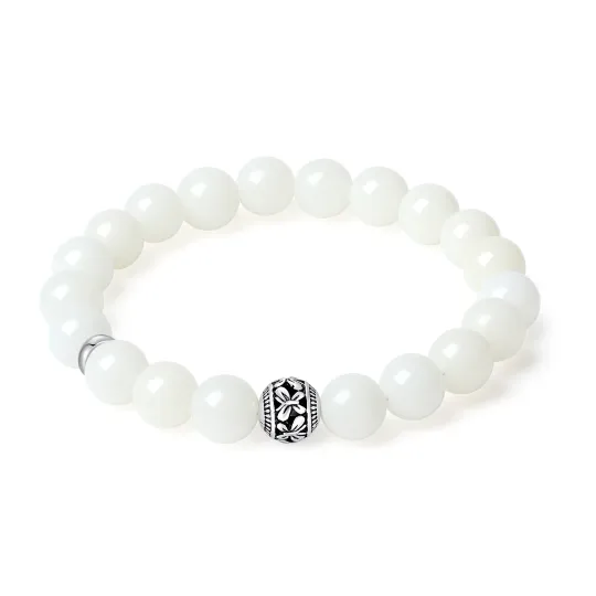 ZOKS White Jade Bodhi Beaded Bracelet Hand Accessory Unisex