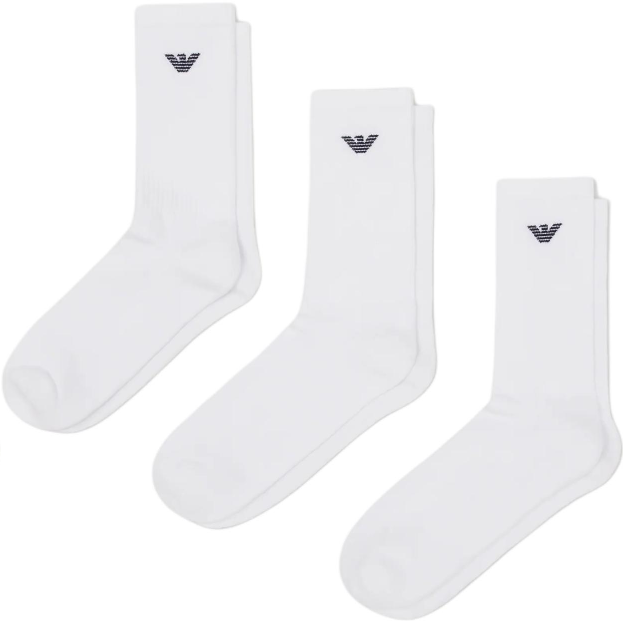 EMPORIO ARMANI SS24 Crew Socks Men’s 3 Pack White