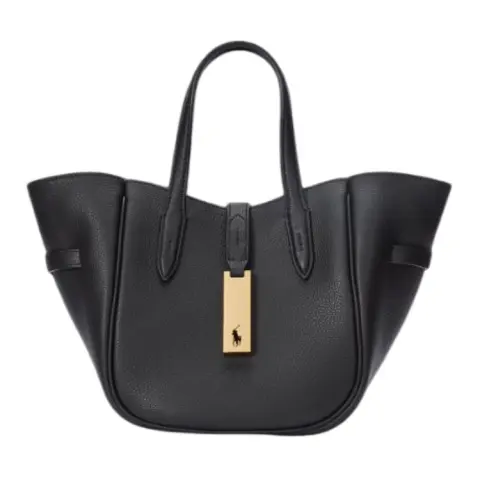 Polo Ralph Lauren Polo ID Cow Leather Handbag Small Women's Black