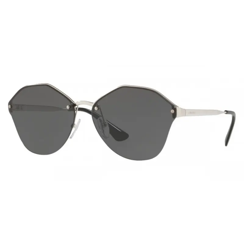 PRADA Metal Irregular Shape Sunglasses Women's Silver