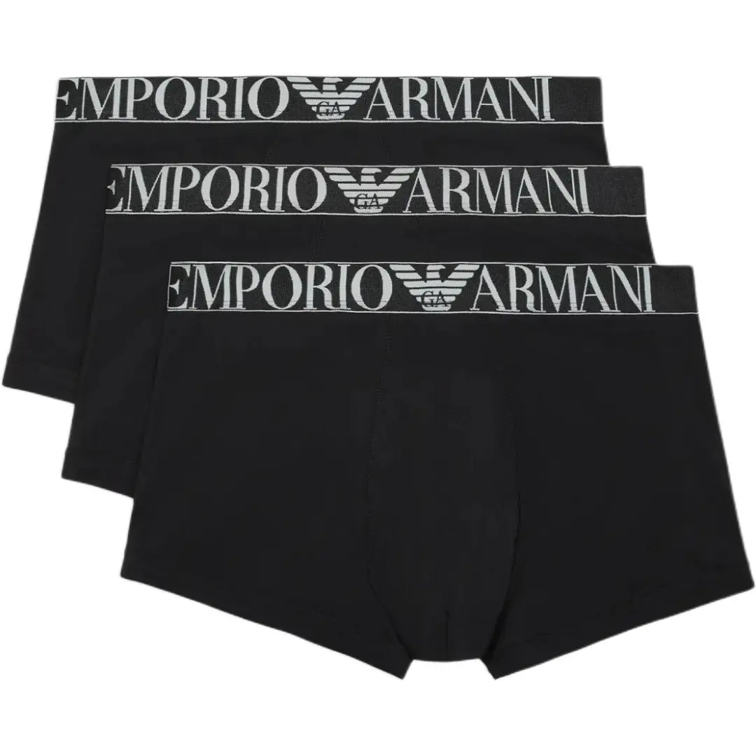 EMPORIO ARMANI Three-pack Of Asv Shiny Logoband Organic-cotton Boxer Briefs