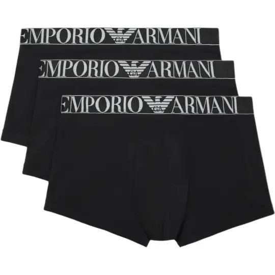 EMPORIO ARMANI Three-pack Of Asv Shiny Logoband Organic-cotton Boxer Briefs