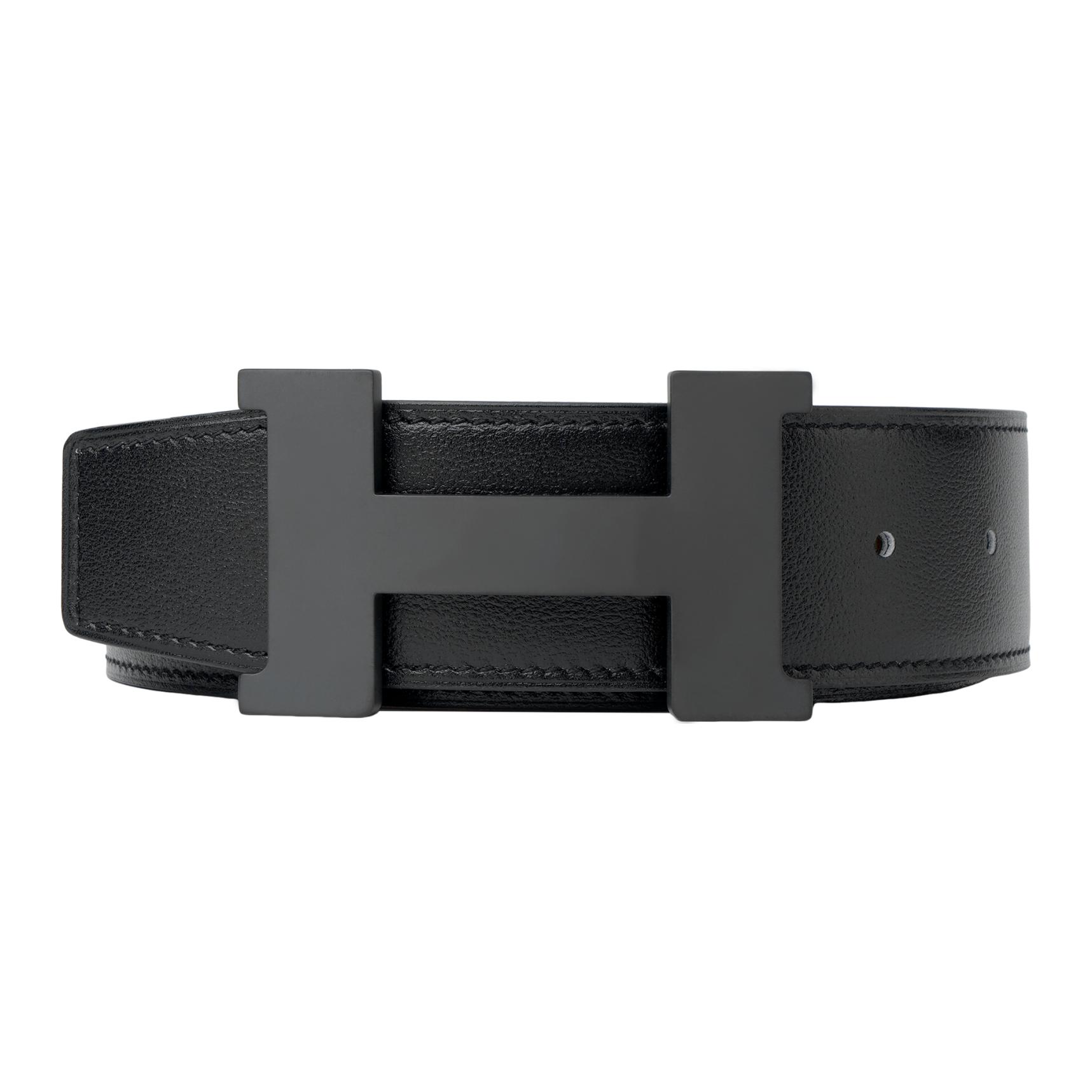 HERMES Constance Cow Leather Belts Men's Width 3.8cm