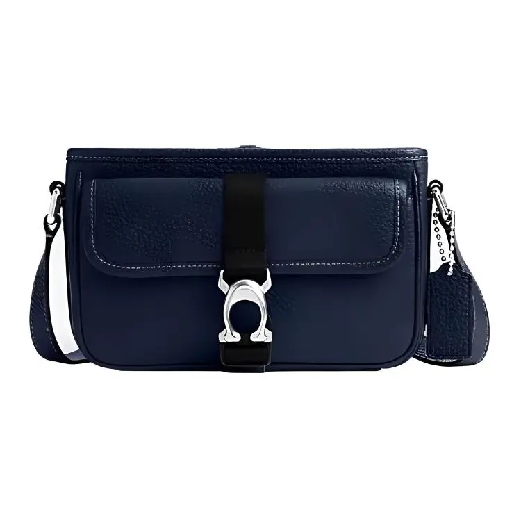 COACH Beck Cow Leather Shoulder Bag, Crossbody Bag Small Women's Dark Blue