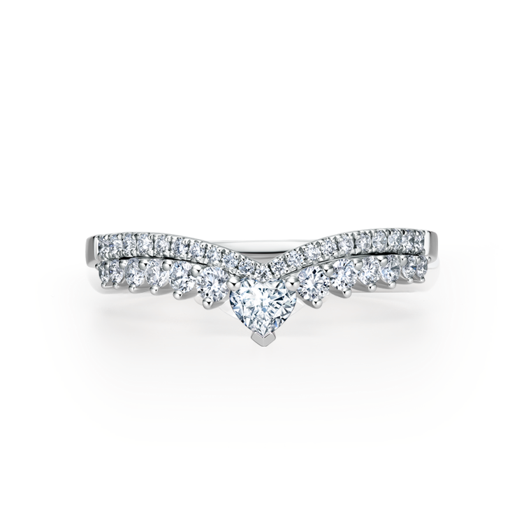 DR HEART Series Sweet Heart Women's Ring Engagement Proposal Wedding Carat Real Diamond Heart-Shaped Diamond Ring Single Ring Can be Engraved Customized Closed Ring Diamond Jewelry Platinum Diamond Ring Women's Model